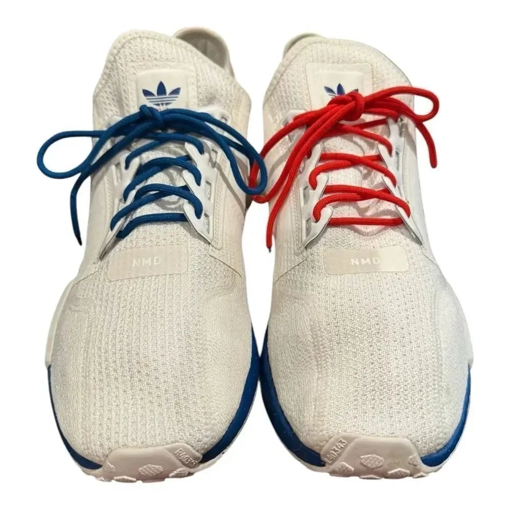Adidas NMD_R1 V2 Men's White Lush Red Blue Sneakers 12
